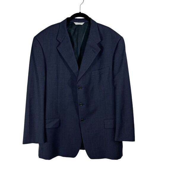 Vintage Hickey Freeman Blazer Mens 44 R Blue‎ Wool Made in USA - Picture 1 of 8